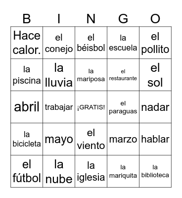 La Primavera Bingo Card