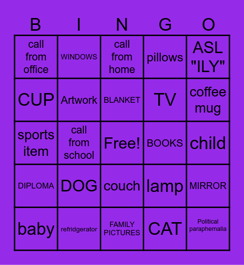 I SPY BINGO Card