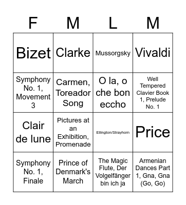 2025 FMLM (4/5) Bingo Card