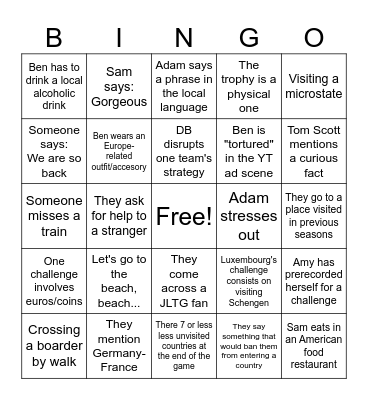 JetLag S14 Bingo Card