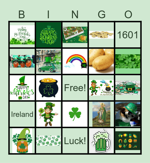 Saint Patrick's Day Bingo Card