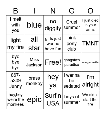 8 Bit Universe Bingo Card