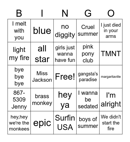 8 Bit Universe Bingo Card