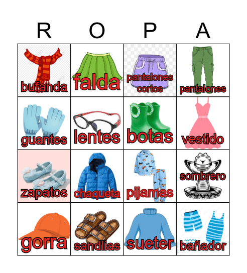 Me pongo Bingo Card