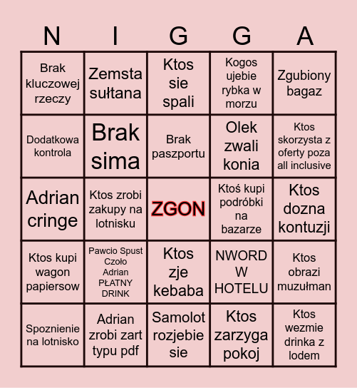 TURCJA Bingo Card