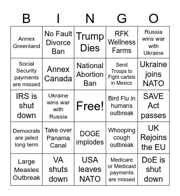 2025 Bingo Card