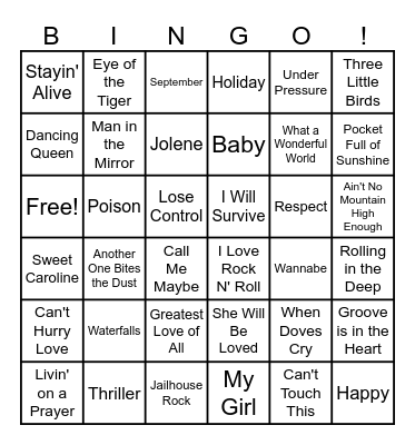 MUSICAL Bingo Card