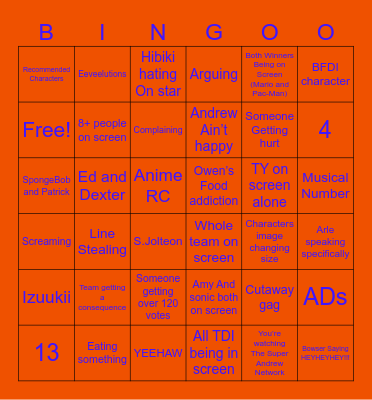 SACE World Tour Bingo Card