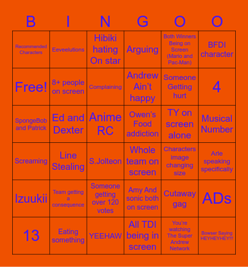 SACE World Tour Bingo Card