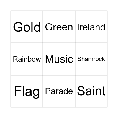 Saint Patrick´s Day Bingo Card