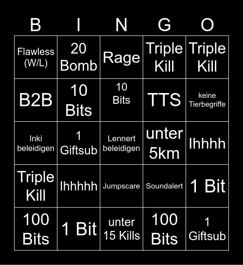 2 Reihen = PhasmoVR Bingo Card