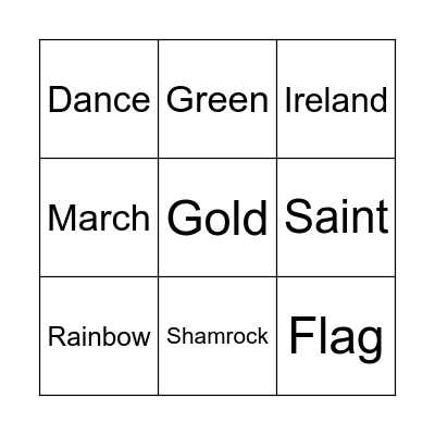 Saint Patrick´s Day Bingo Card
