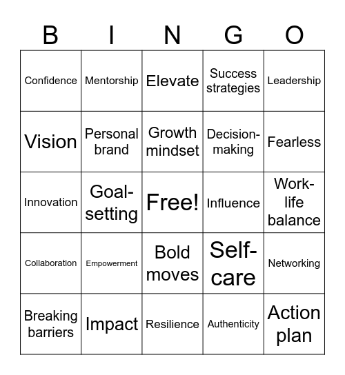 IWD Bingo Card Bingo Card