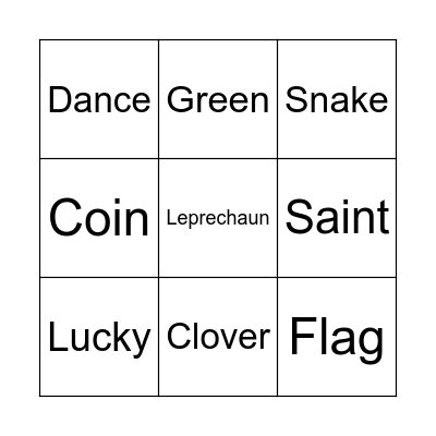 Saint Patrick´s Day Bingo Card