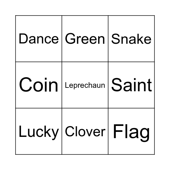 Saint Patrick´s Day Bingo Card