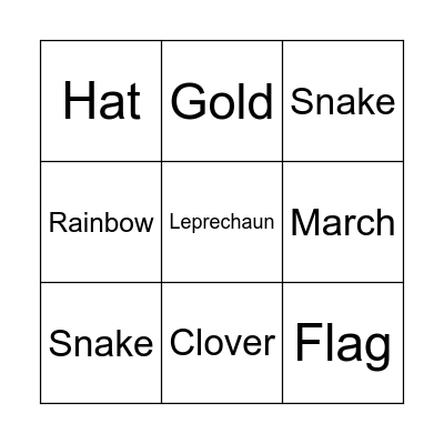 Saint Patrick´s Day Bingo Card