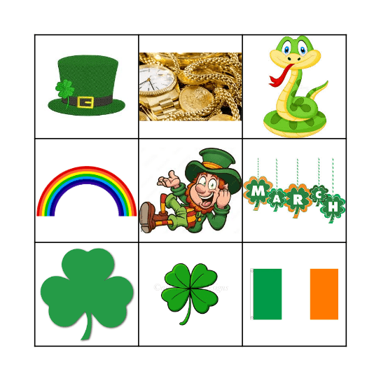 Saint Patrick´s Day Bingo Card