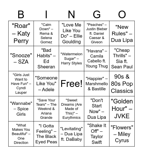 Essex Blades Netball Bingo Card