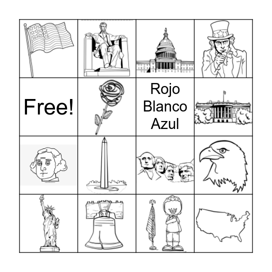 Estados Unidos Bingo Card