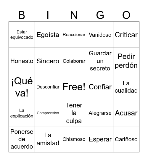 Español 3: Capitulo 4 Bingo Card
