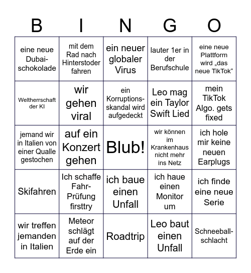 2025 Bingo Card