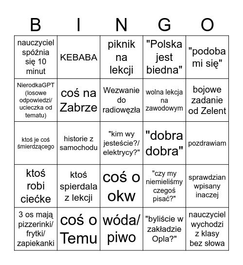 ZSTI 4A Bingo Card