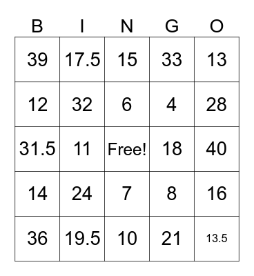 Equations with Fractions Bingo Card