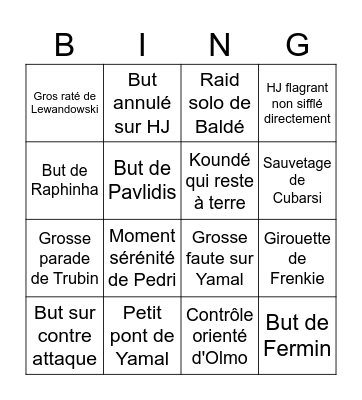 BEN-BAR Bingo Card
