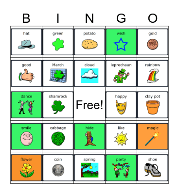 St Patrick's Day AAC Bingo Card