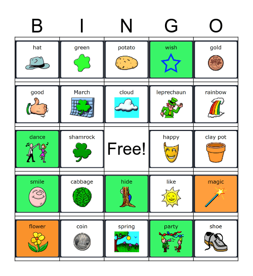 St Patrick's Day AAC Bingo Card