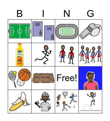 Gym Vocabulary Bingo Card