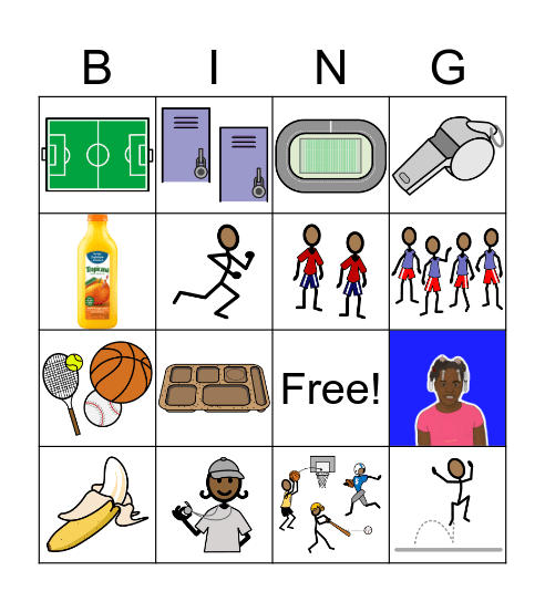 Gym Vocabulary Bingo Card