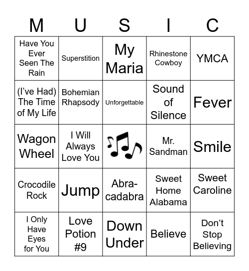 OVER THE YEARS Bingo Card