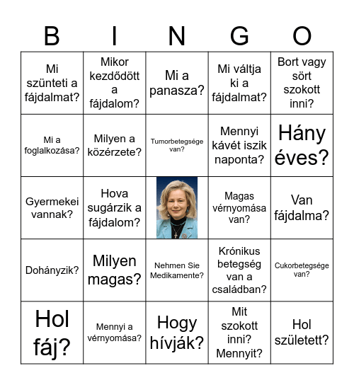Anamnese Bingo Card