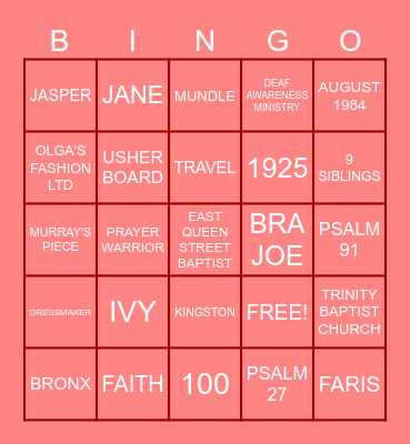 Grandma's 100th! 🎉 Bingo Card