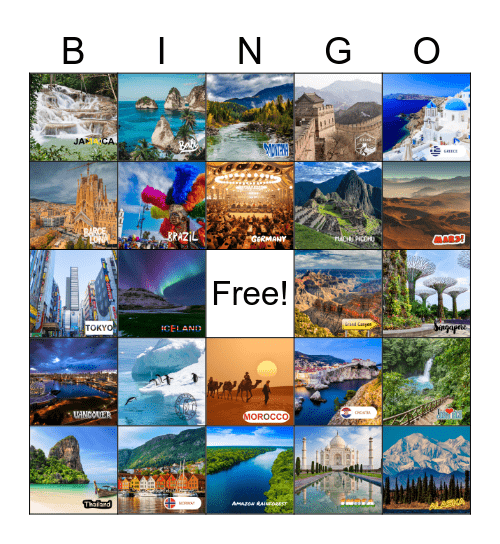 Travel Bingo Card