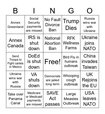 2025 Bingo Card