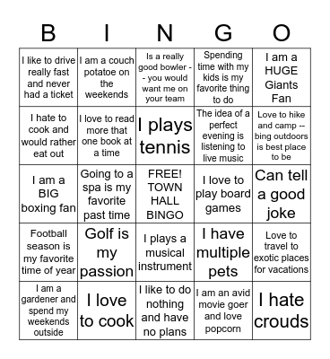 Legal & Compliance Group Town Hall  Bingo Card