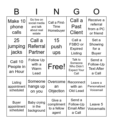 Smalling Group Bingo Card