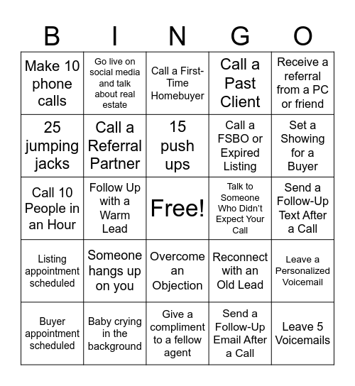 Smalling Group Bingo Card