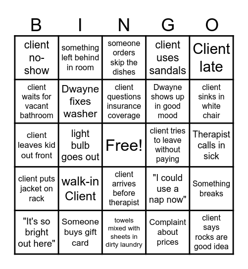 GSA Bingo Card