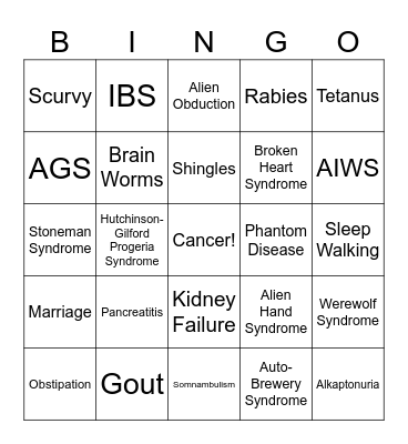 Bryant Bingo Card