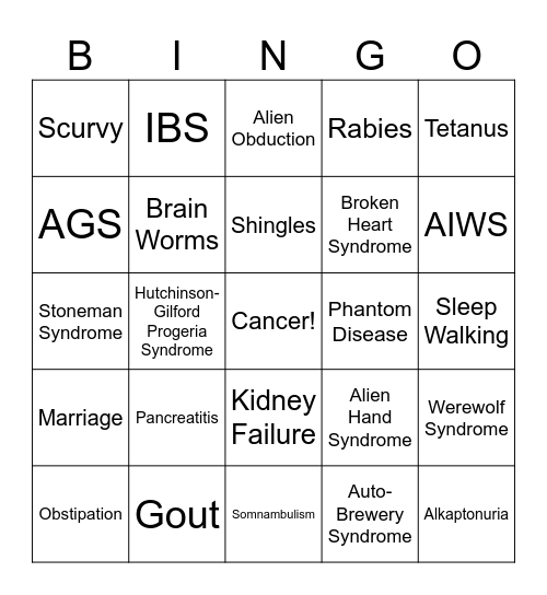 Bryant Bingo Card