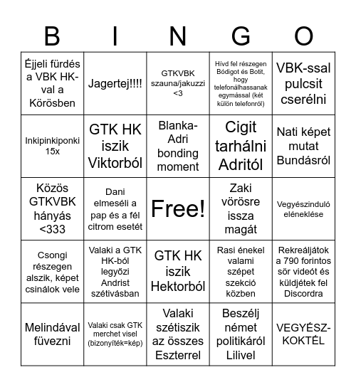 GTK-VBK BINGO 2025 VEZETŐKÉPZŐ Bingo Card