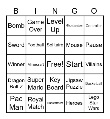 LEVEL UP Bingo Card