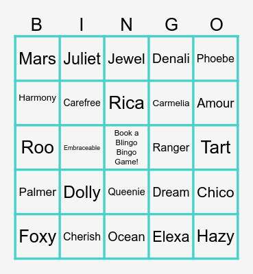Park Lane Blingo Bingo Card