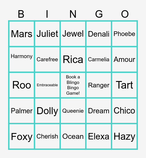 Park Lane Blingo Bingo Card