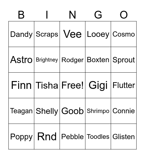 Dandys world twisted Bingo Card