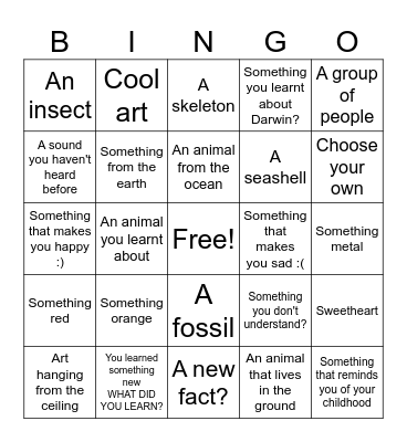 MUEUM BINGO Card