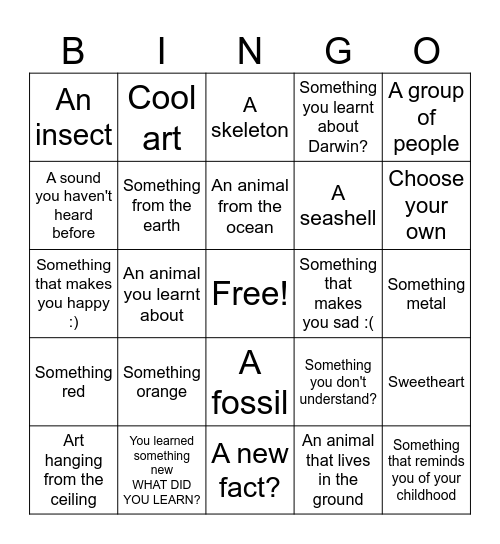 MUEUM BINGO Card